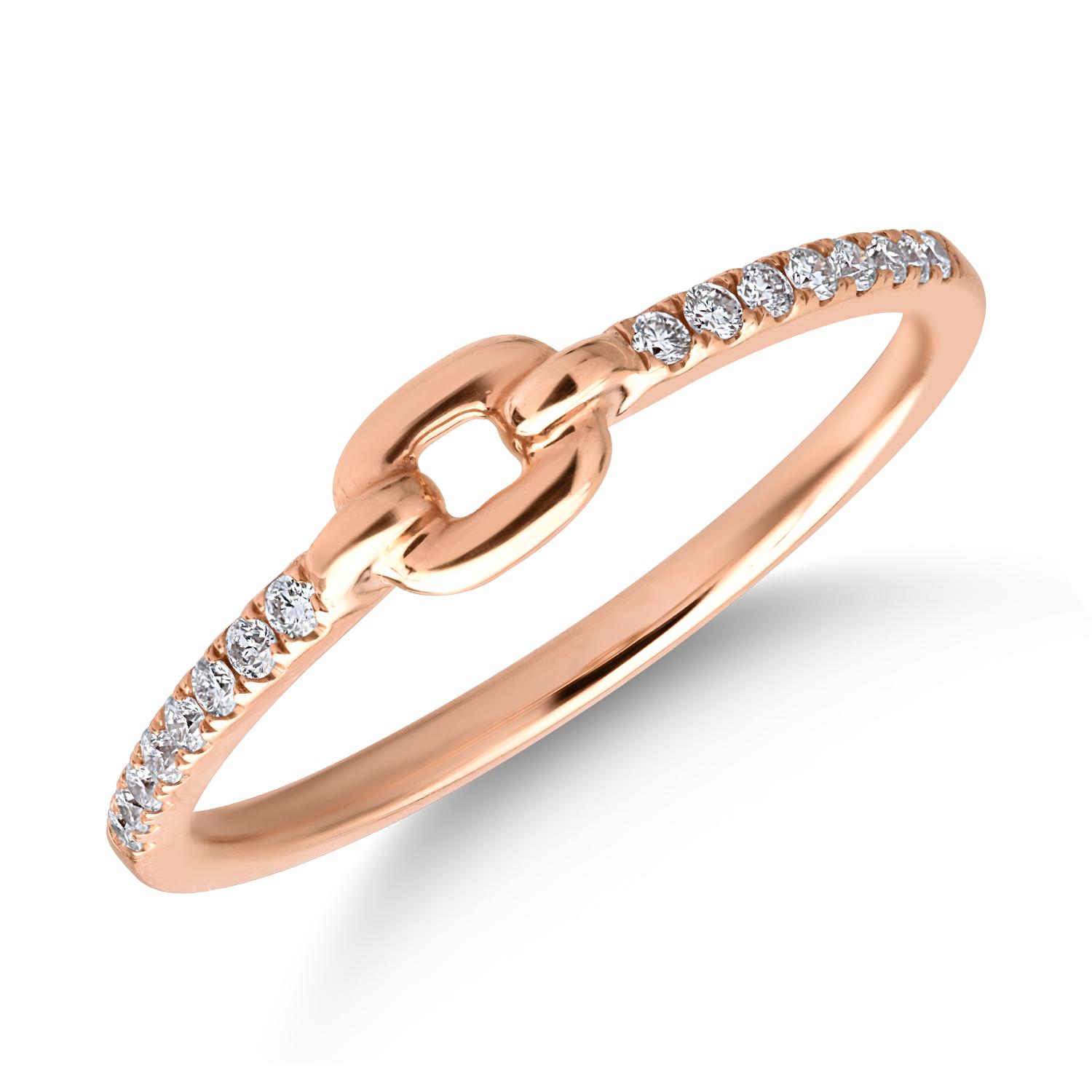 Inel din aur roz cu diamante de 0.10ct